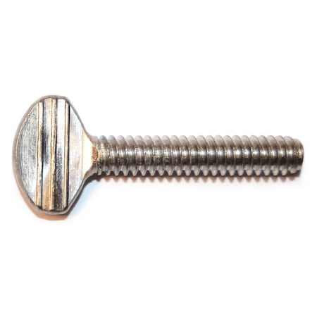Midwest Fastener Thumb Screw, #10-24 Thread Size, Spade, Stainless Steel, 1 in Lg, 6 PK 31704